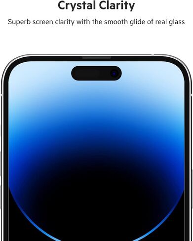 واقي شاشة Belkin UltraGlass لهاتف iPhone 14 وiPhone 13 Pro - سهل الاستخدام مع صينية دليل التثبيت - واقي شاشة من الزجاج المقوى الشفاف مع شاشة معالجة مضادة للميكروبات in Saudi Arabia