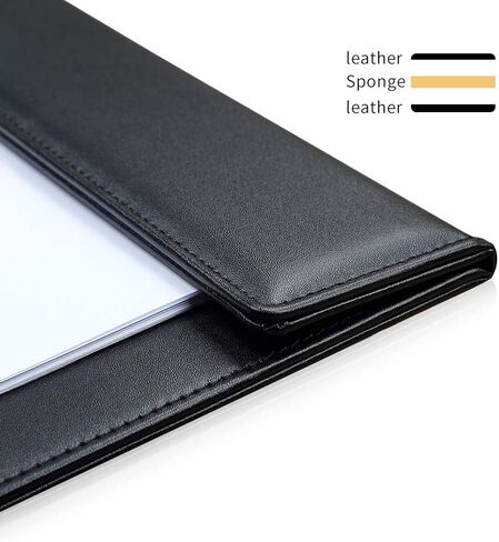 KINGFOM Pu Leather Clipboard A6 حجم الكتابة مشبك اللوحة القائمة مجلد ضيف الشيكات حامل الكتاب مع مشبك القلم التخزين المغناطيسي (8.5 بوصة × 4 بوصة) in Kuwait