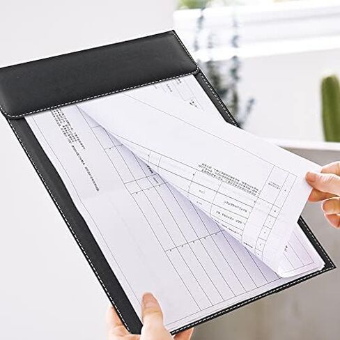 KINGFOM Pu Leather Clipboard A6 حجم الكتابة مشبك اللوحة القائمة مجلد ضيف الشيكات حامل الكتاب مع مشبك القلم التخزين المغناطيسي (8.5 بوصة × 4 بوصة) in Kuwait
