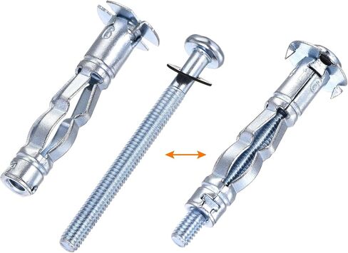 uxcell M4x38mm Hollow Drive Wall Bolt Screws Zinc Plated Steel for Drywall, Plaster and Tile 10pcs in Saudi Arabia
