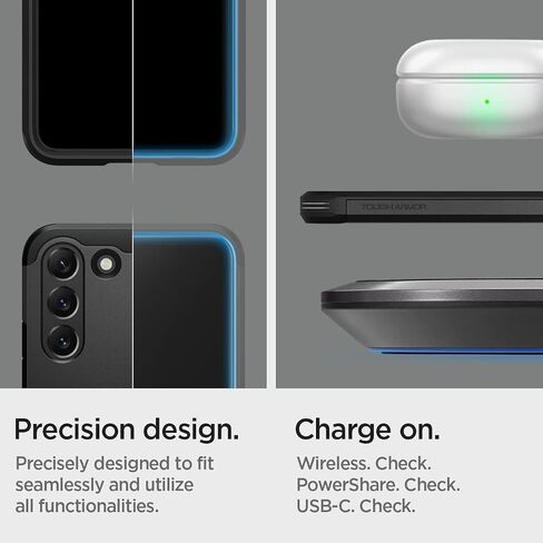 حافظة Spigen Tough Armor مصممة لهاتف Galaxy S22 Plus (2022) - أسود in Kuwait