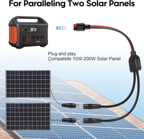 كابل محول أنثى من أندرسون إلى تيار مستمر 8 مم من 1 إلى 2 منفذ طاقة عالي إلى موصل شمسي مقسم 8 مم محول 8 مم إلى كابل أندرسون Y المتوازي متوافق مع Goal Zero Jackery Anderson Powerpole in Kuwait