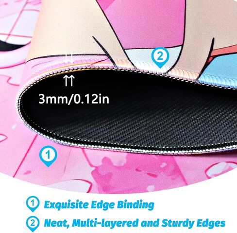 Anime Mousepad XL Gaming Mousepad Rubber Japanese Large MousePads Waterproof Smooth 31.5 x 11.8 in Smooth Washable in Saudi Arabia