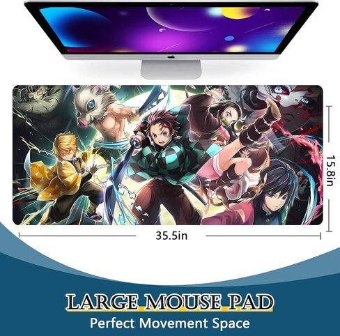 Anime Mousepad XL Gaming Mousepad Rubber Japanese Large MousePads Waterproof Smooth 31.5 x 11.8 in Smooth Washable in Saudi Arabia