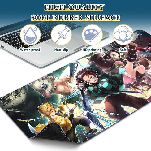 Anime Mousepad XL Gaming Mousepad Rubber Japanese Large MousePads Waterproof Smooth 31.5 x 11.8 in Smooth Washable in Saudi Arabia