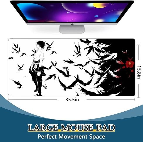 Anime Mousepad XL Gaming Mousepad Rubber Japanese Large MousePads Waterproof Smooth 31.5 x 11.8 in Smooth Washable in Saudi Arabia