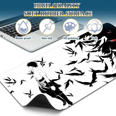 Anime Mousepad XL Gaming Mousepad Rubber Japanese Large MousePads Waterproof Smooth 31.5 x 11.8 in Smooth Washable in Saudi Arabia