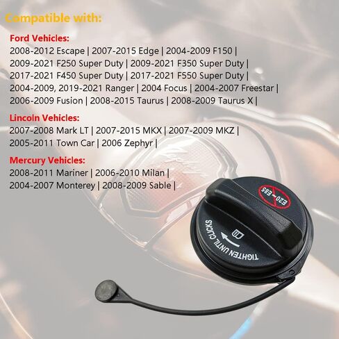 Gas Cap Fuel Cap | Fit for Ford Escape Edge F150 F250 F350 F450 F550 Ranger Focus Freestar Fusion Taurus X, Lincoln Mark LT MKX MKZ Zephyr, Mercury Mariner Milan Monterey Sable | OE# FC1080, FC1079 in Saudi Arabia