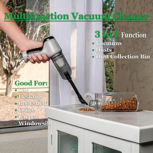 GajetNest Handheld Portable Vacuum Cleaner with Blower for Cars 15000PA Suction Powered by Brushless Motor with Washable HEPA Filter Fast Charging Longer Running Time, Model 1001 in Saudi Arabia
