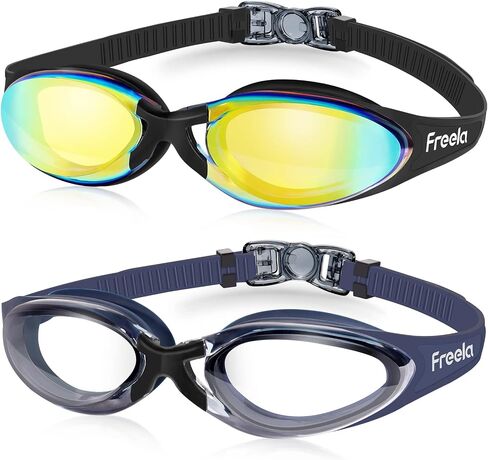Freela Adult Swim Goggles, 2 Pack Swimming Goggles for Adult Men Women Youth, Anti Fog Anti UV for Open Water Pool Beach in Saudi Arabia
