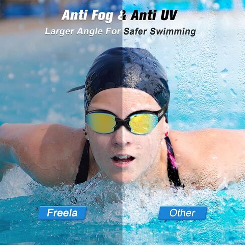 Freela Adult Swim Goggles, 2 Pack Swimming Goggles for Adult Men Women Youth, Anti Fog Anti UV for Open Water Pool Beach in Saudi Arabia