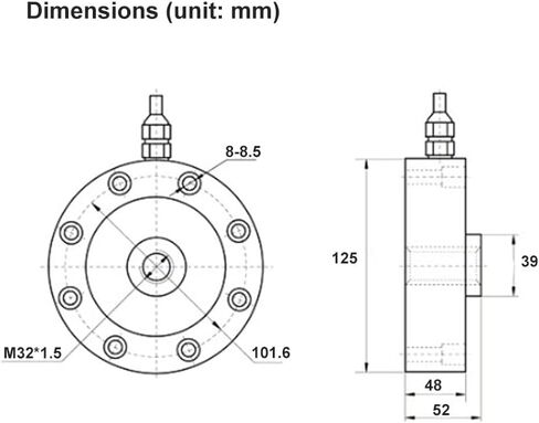 ATO Tension and Compression Load Cell 1000kg//5ton/10ton Pancake Load Cell, Spoke Type, High-Precision Strain Gauge Force Load Cell Sensor (1, 5ton) in Saudi Arabia