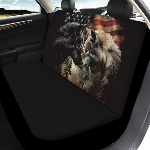 American Flag Eagle Car Seat Covers Full Set Universal Car Front and Rear Seat Covers Cushion Set Auto Accessories Interior Protector Universal Fit for Most Car Truck SUV Vans in Saudi Arabia