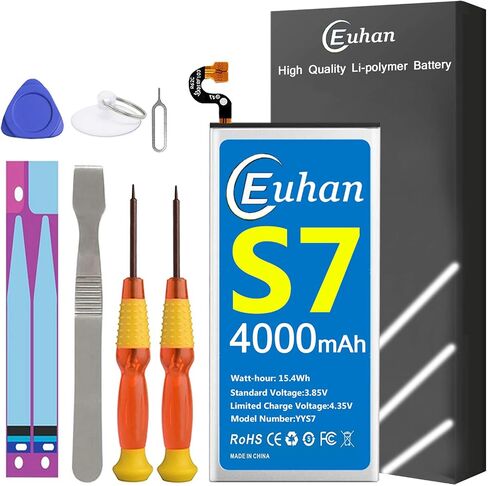 بطارية Galaxy S7، [محدثة] بطارية بديلة Euhan 4000mAh Li-Polymer EB-BG930ABE لهاتف Samsung Galaxy S7 SM-G930 G930V، G930T،G930A،G930P مع مجموعة أدوات إصلاح [خدمة لمدة 24 شهرًا] in Kuwait