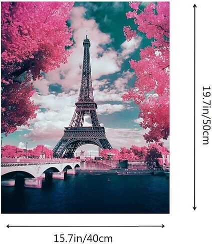 مجموعات الطلاء بالأرقام من Karyees Pink Paris طلاء على شكل قلعة DIY بالأرقام Pink Paris DIY قماش اللوحة بواسطة أرقام مجموعات الطلاء الأكريليك ديكور الحائط المنزلي الطلاء حسب الأرقام للبالغين والأطفال الوردي Paris16x20In in Kuwait