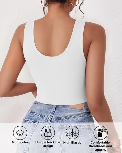 1-3Pcs Crop Tops for Women, U Neck Sleeveless Tank Tops, Basic Cropped Racerback Going Out Tops Athletic Sports Shirts in Saudi Arabia