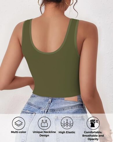 1-3Pcs Crop Tops for Women, U Neck Sleeveless Tank Tops, Basic Cropped Racerback Going Out Tops Athletic Sports Shirts in Saudi Arabia