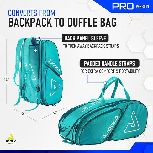 JOOLA Tour Elite Pro Pickleball Bag – Backpack & Duffle Bag for Paddles & Pickleball Accessories – Thermal Insulated Pockets Hold 4+ Paddles - Includes Fence Hook in Saudi Arabia
