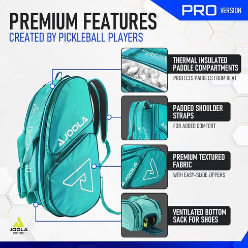 JOOLA Tour Elite Pro Pickleball Bag – Backpack & Duffle Bag for Paddles & Pickleball Accessories – Thermal Insulated Pockets Hold 4+ Paddles - Includes Fence Hook in Saudi Arabia