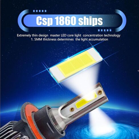 2 قطعة H13 LED مجموعة مصابيح الضباب الخفيفة، H13 LED عالية الشعاع المنخفض لمبات الشعاع، عمر 100,000+ ساعة، 6000K أبيض بارد، IP67 مقاوم للماء، حزمة من 2 in Kuwait