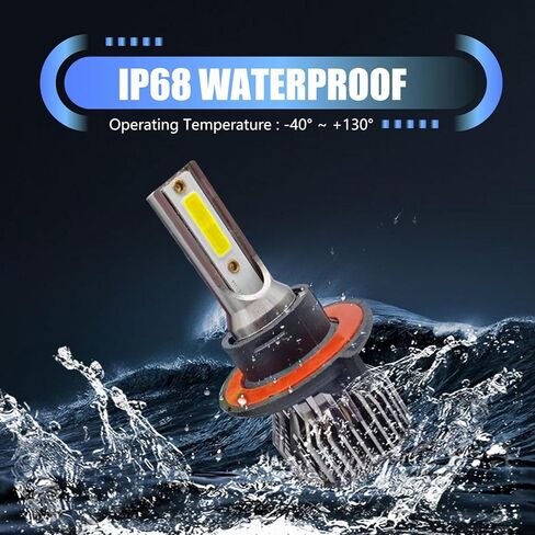 2 قطعة H13 LED مجموعة مصابيح الضباب الخفيفة، H13 LED عالية الشعاع المنخفض لمبات الشعاع، عمر 100,000+ ساعة، 6000K أبيض بارد، IP67 مقاوم للماء، حزمة من 2 in Kuwait