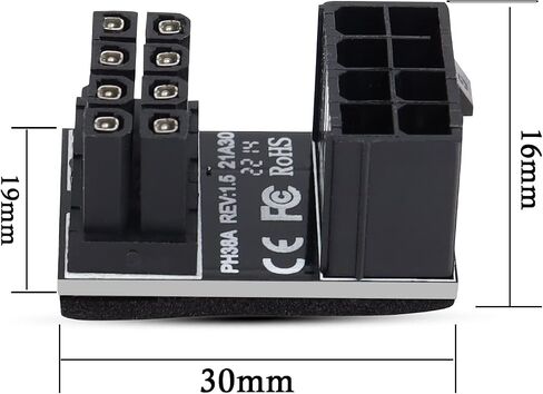 YAODHAOD ATX 8Pin U Turn,180 Degree Angled Power Adapter for Desktops Graphics Card 2 Pack (8 Pin Reverse) in Saudi Arabia