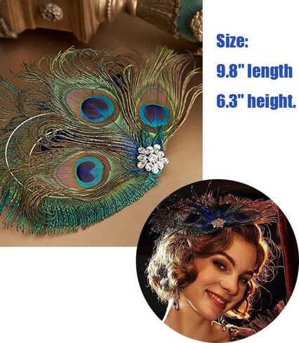 Peacock Feather Headband Fascinators Vintage Headpiece Headdress For Costume Tea Party Hat Bridal Wedding Cocktail in Saudi Arabia