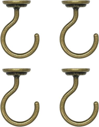 Ceiling Hook Large Swag Heavy Duty Hook with Hardware for Hanging Plants Ceiling Easy Installation Cavity Wall Dry Wall Indoor & Outdoor (2 Sets Antique Brass) in Saudi Arabia