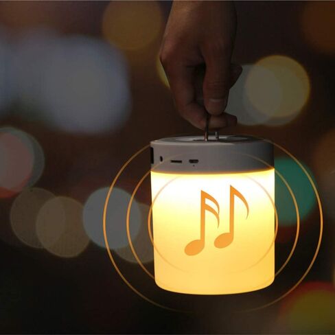 مصباح طاولة بجانب السرير ومصباح مكتب AVLT - ضوء ليلي بمستشعر يعمل باللمس - مكبر صوت بلوتوث لاسلكي محمول - مؤقت نوم للموسيقى والضوء - وقت تشغيل ممتد 12 ساعة - ساعة منبه - أبيض in Kuwait