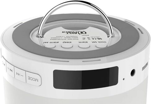 مصباح طاولة بجانب السرير ومصباح مكتب AVLT - ضوء ليلي بمستشعر يعمل باللمس - مكبر صوت بلوتوث لاسلكي محمول - مؤقت نوم للموسيقى والضوء - وقت تشغيل ممتد 12 ساعة - ساعة منبه - أبيض in Kuwait