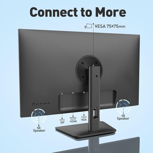 شاشة كمبيوتر SANSUI مقاس 24 بوصة IPS FHD1080P مع مكبرات صوت مدمجة ومنافذ HDMI وVGA وDP مع زاوية عرض 178 درجة/إطار أقل/إمالة/VESA متوافقة مع المكتب المنزلي (يتضمن كابل HDMI ES-24X5A) in Kuwait