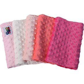 Baby Girls 5 Pack Minky Dot Burp Cloths - Shades Pink