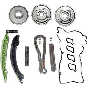 Timing Chain Kit with Camshaft Adjuster VVT Sprocket Compatible with Mercedes Benz C180 C200 C250 W204 E200 E250 W212 SLK200 SLK250 1.8L L4 Dohc Turbo A2710502547 A2710503347