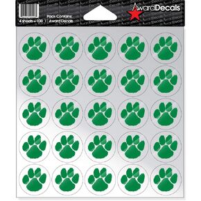 Paw (Black on White) Sticker Set (100 decals) 1" The Original Award Decals Premium 20mil Thick Helmet Decals Made in The USA since 1976