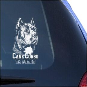 Cane Corso Clear Vinyl Decal Sticker Portrait for Window, Corz Molosser Italian Mastiff Dog Sign Art Print