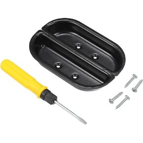 uxcell Metal Door Handle Cup for Ford F100 F150 F250 F350 Bronco 1973-1979 Front Armrest Handle Storage Compartment Cover, 1 Pair, Black
