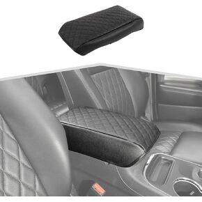 Center Console Lid Cover Armrest Pad Cover PU Leather Accessories Compatible with Dodge Durango 2011-2023