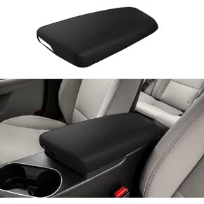 Car Center Console Armrest Cover for Kia Optima 2011 2012 2013 2014 2015 Leather Anti-Scratch Central Arm Rest Box Lid Seat Cover Protector Cushion Saver Interior Accessories(Black Stitches)