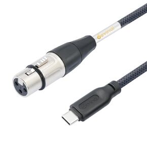Devinal Upgrade XLR Female to USB C Cable, USB tyep-C to Female XLR Recording Cable Cord Connector Adapter Compatible with Microphone Smartphone or MacBook 2M