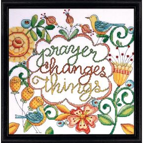 Tobin DW2793 Heartfelt Prayer Counted Cross Stitch Kit, 10 by 10-Inch, 14 Count