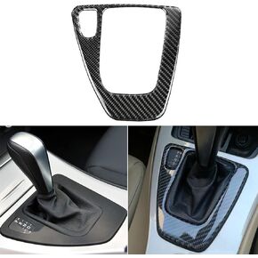 NVCNX Real Premium Carbon Fiber Compatible with BMW 325i 328i 330i 335i 2006-2012 2007 2008 2009 2010 2011 3 Series E90 E92 E93 Accessories Gear Shift Panel Cover Sticker Interior Console Trim Black