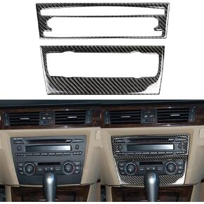 NVCNX Real Premium Carbon Fiber Compatible with BMW 325i 328i 330i 335i 2006-2012 2007 2008 2009 2010 2011 3 Series E90 E92 E93 Accessories Gear Shift Panel Cover Sticker Interior Console Trim Black