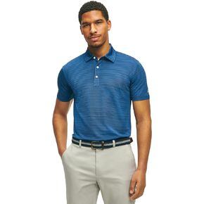 Brooks Brothers Men's Performance Stretch Short Sleeve Stripe Golf Polo Shirt
