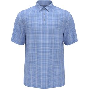 PGA TOUR Men's Printed Plaid Short Sleeve Golf Polo Shirt
