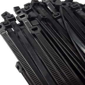 10 Inch Cable Ties - 100 Pack - UV Weather Resistant - HEAVY DUTY 75 lb TENSILE Strength Professional Grade Electric Cable Zip Ties (100 Black Cable Ties)