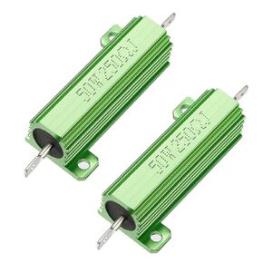 uxcell 50W 250 Ohm 5% Aluminum Housing Resistor Screw Tap Chassis Mounted Aluminum Case Wirewound Resistor Load Resistors Green 2 Pcs