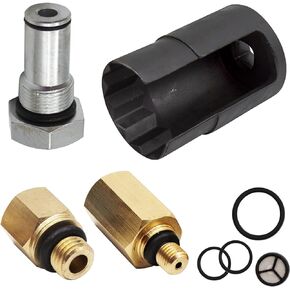 6.0 IPR Valve Socket with Seal Kit & 6.0 High Pressure Oil Pump IPR Valve Air Test Fitting Tool & Oil Rail Adapters for 6.0L Powerstroke Diesel Engine