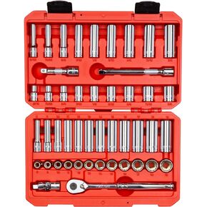 مجموعة مقبس وسقاطة محرك 3/8 بوصة من TEKTON، 46 قطعة (5/16-3/4 بوصة، 8-19 ملم) | SKT15302