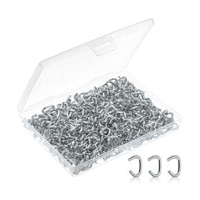 Mr. Pen- Galvanized Hog Rings, 3/8", 425 Pcs, Hog Rings Upholstery, Hog Rings for Furniture Upholstery, Auto Upholstery, Meat & Sausage Casings, Fencing, Animal Pet Cages, Shock Cords