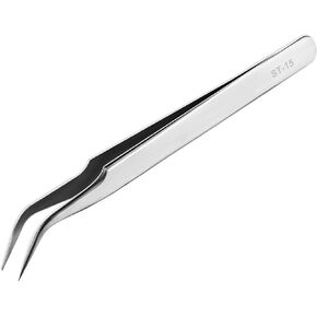 Ainiv Precision Tweezers, Stainless Steel Pointed Tweezers, Sewing Machine Tweezers, Non-Magnetic Industrial Tweezers, for Craft, Electronics, Soldering, Medical and Experimental Work, Jewelry